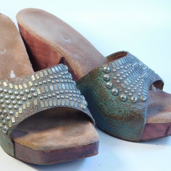 Calleen Cordero Clogs Mules Blue Studded - Picture 2 of 7